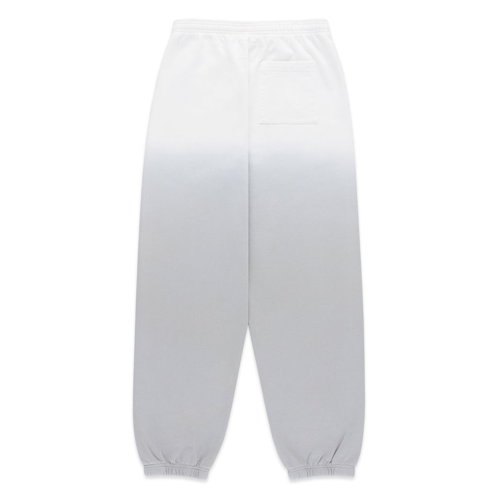 OG WEB OMBRE SWEATPANT: White to grey ombre 100% cotton fleece sweatpants with back pocket.