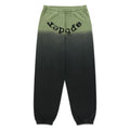 OG WEB OMBRE SWEATPANT: Green to black ombre cotton fleece sweatpants with "SP5DER" text at crotch.