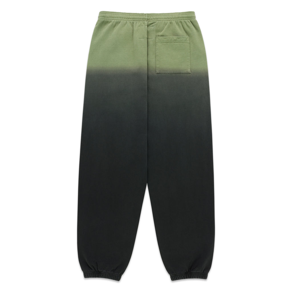 OG WEB OMBRE SWEATPANT: Green to black ombre cotton fleece sweatpants with elasticized cuffs.