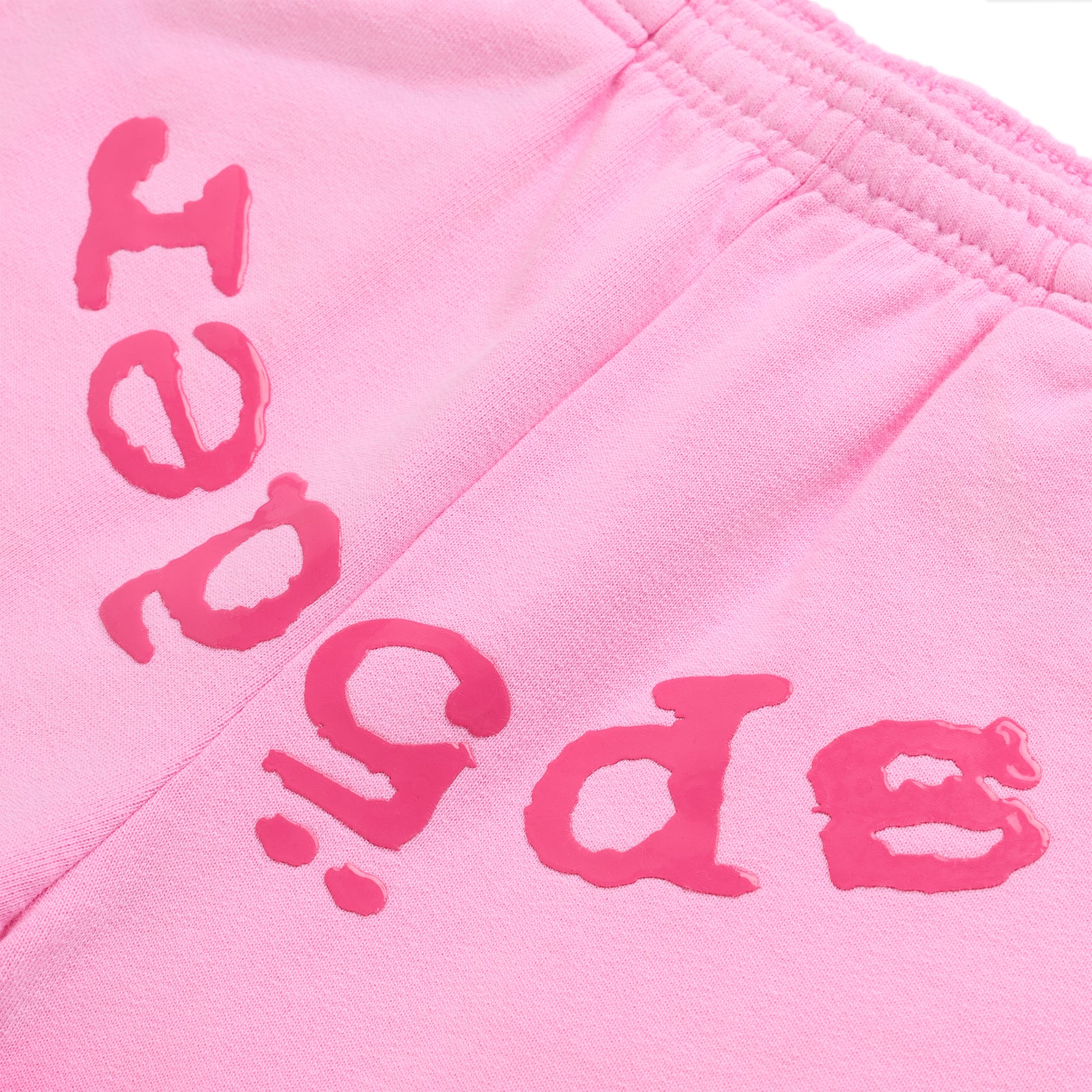 Pink OG WEB OMBRE SWEATPANT with "SP5DER" puff print text at the crotch.
