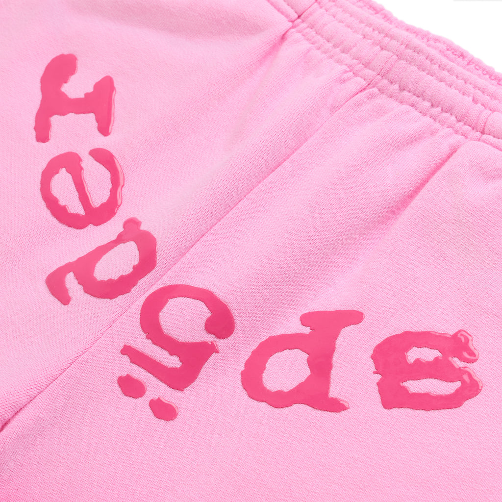 Pink OG WEB OMBRE SWEATPANT with "SP5DER" puff print text at the crotch.