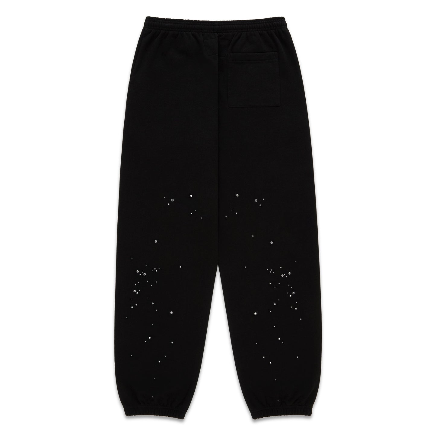 BLACK RHINESTONE SILK SWEATPANT