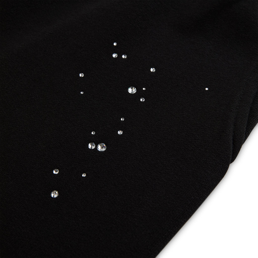 BLACK RHINESTONE SILK SWEATPANT