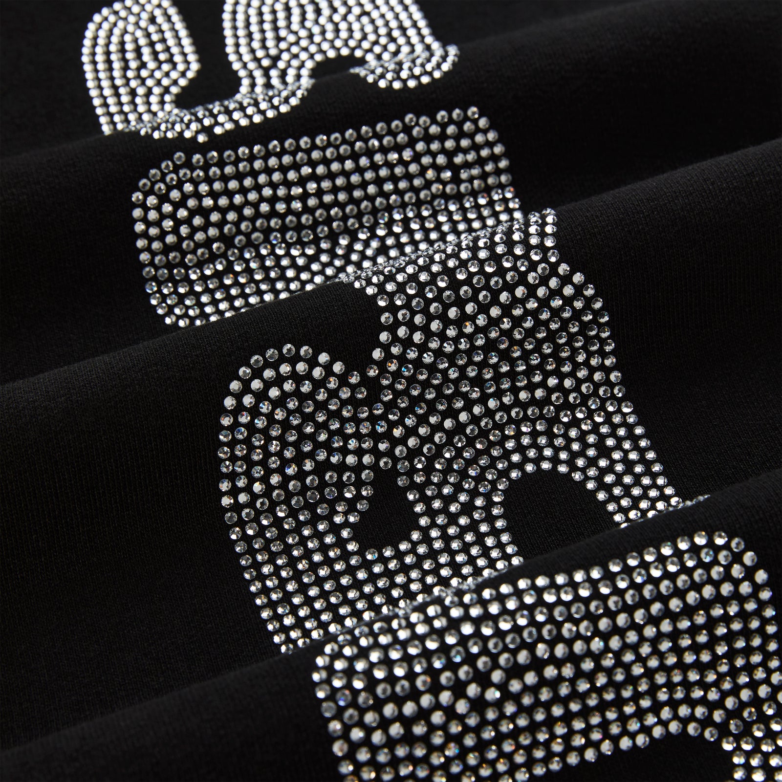 BLACK RHINESTONE SILK SWEATPANT