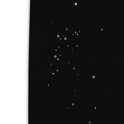 BLACK RHINESTONE SILK SWEATPANT