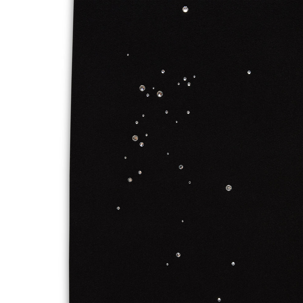 BLACK RHINESTONE SILK SWEATPANT