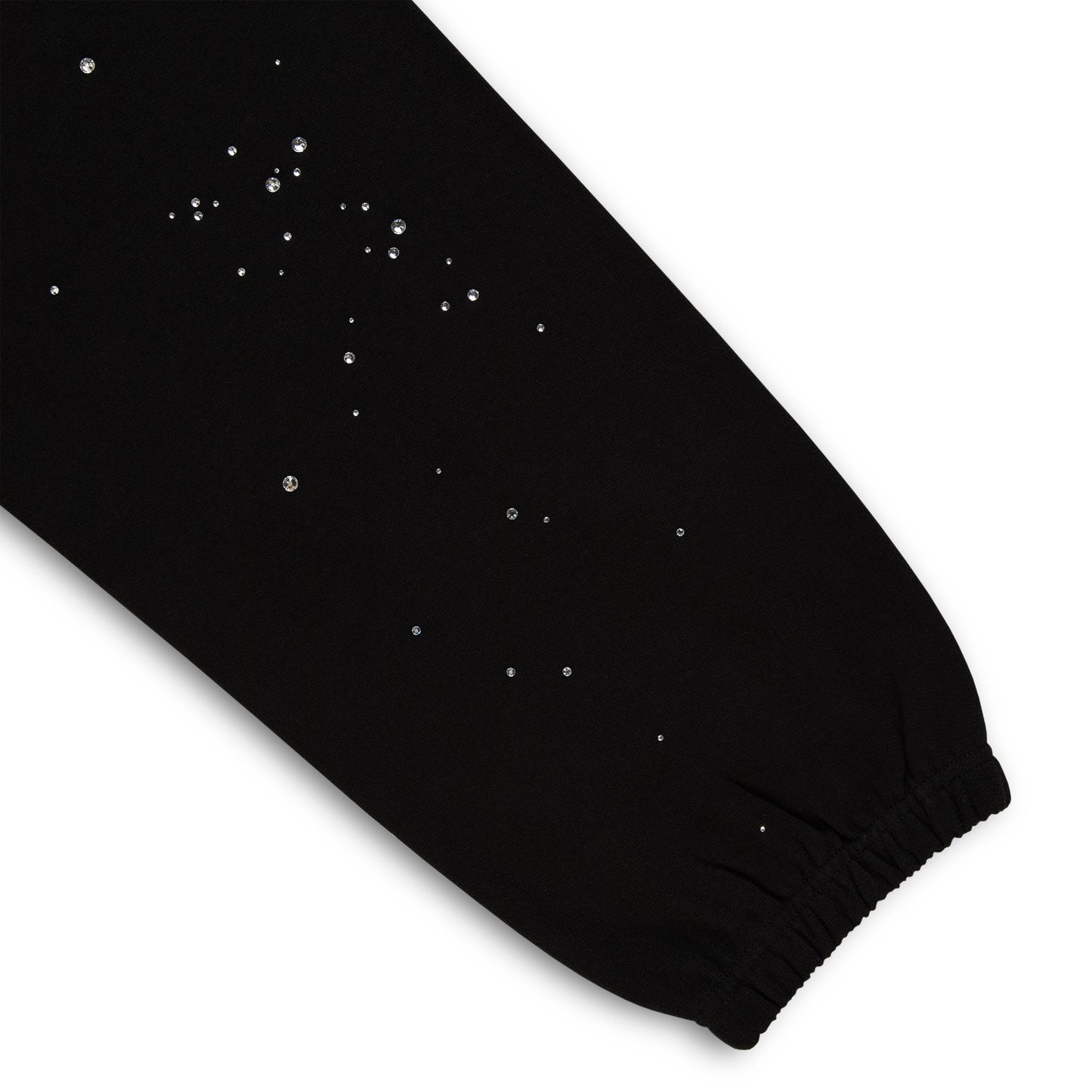 BLACK RHINESTONE SILK SWEATPANT