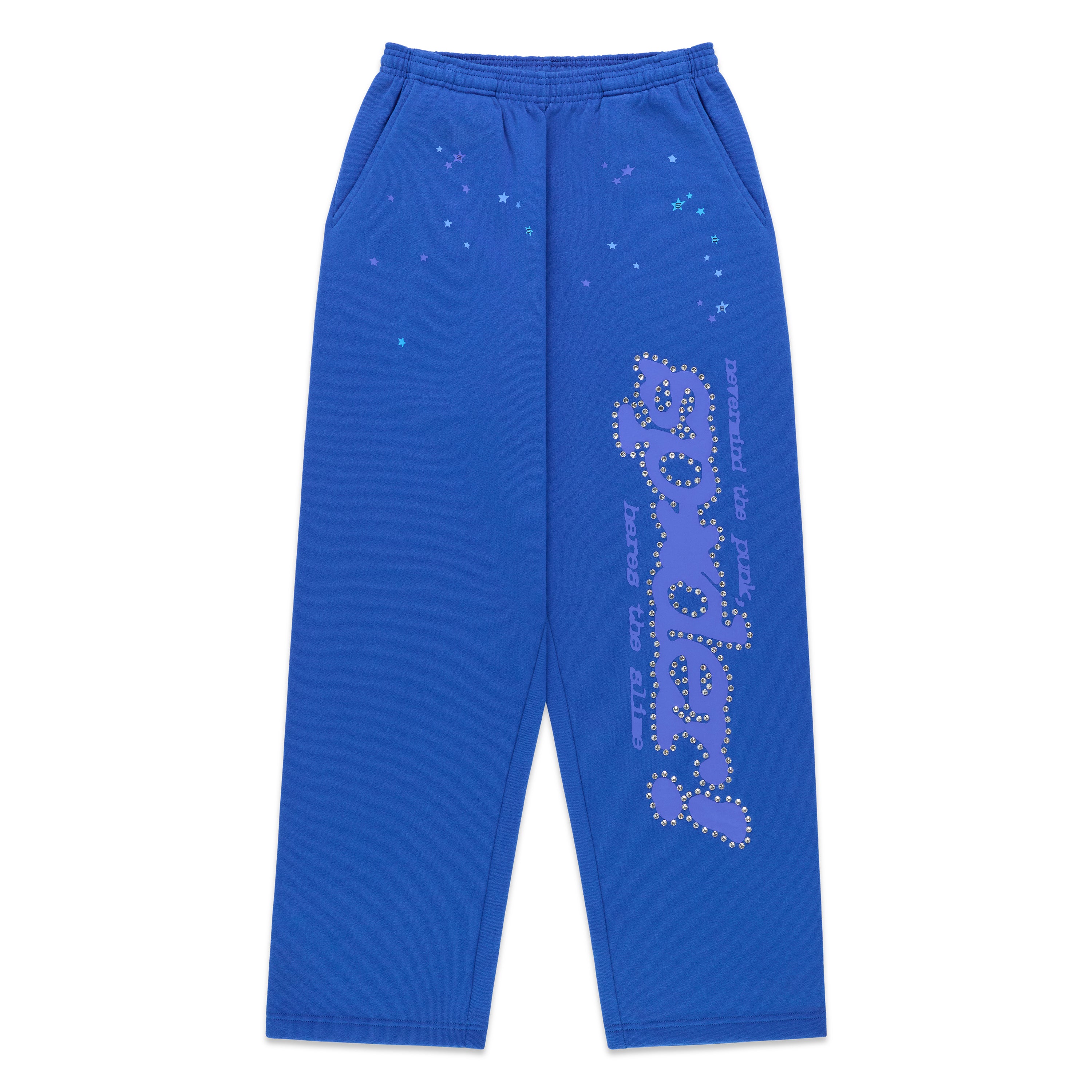 BLUE RHINESTONE PUNK V2 SWEATPANT | SP5DER | KING SPIDER