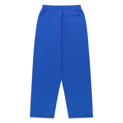 Royal blue RHINESTONE PUNK V2 SWEATPANT, back view, with an elastic waist and single back pocket.