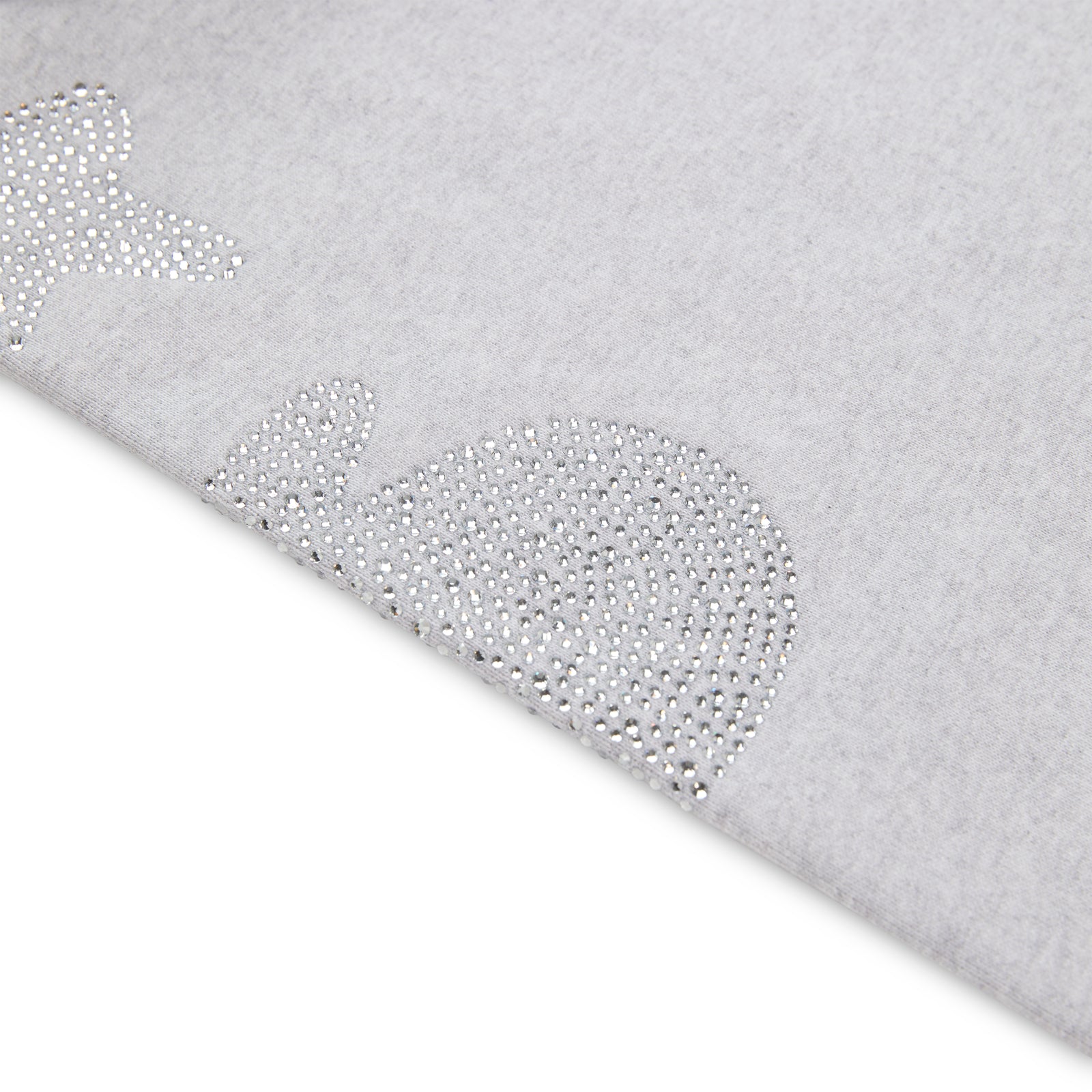 Light grey cotton fleece sweatpant with rhinestone '5' and star design.