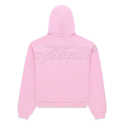 RHINESTONE SCRIPT ZIP HOODIE