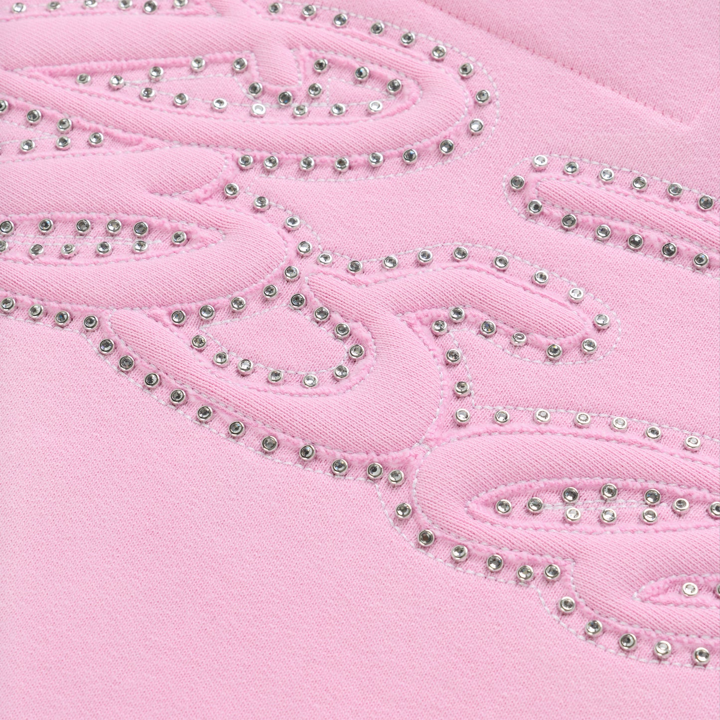 RHINESTONE SCRIPT ZIP HOODIE