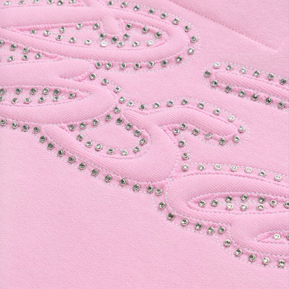 RHINESTONE SCRIPT ZIP HOODIE
