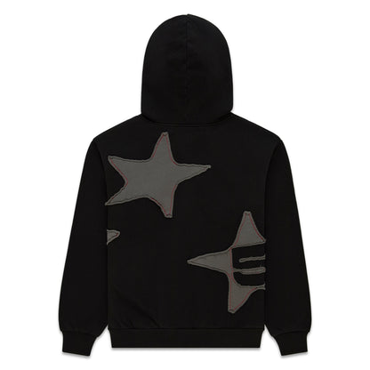 BLACK BIG STAR FULL ZIP HOODIE