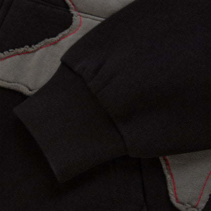 BLACK BIG STAR FULL ZIP HOODIE