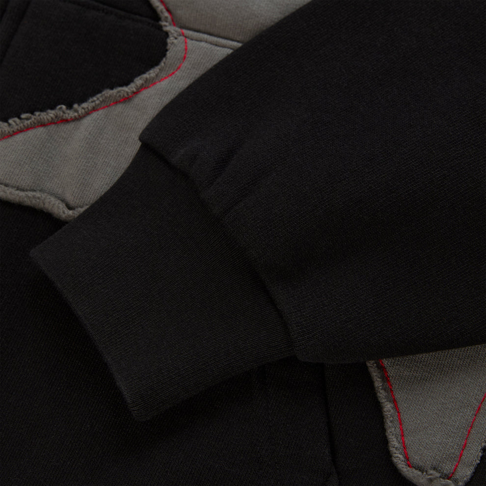 BLACK BIG STAR FULL ZIP HOODIE