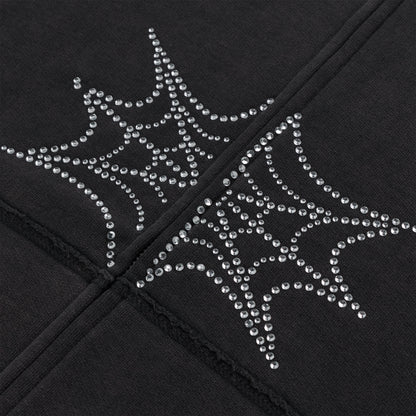RHINESTONE WEB ZIP HOODIE