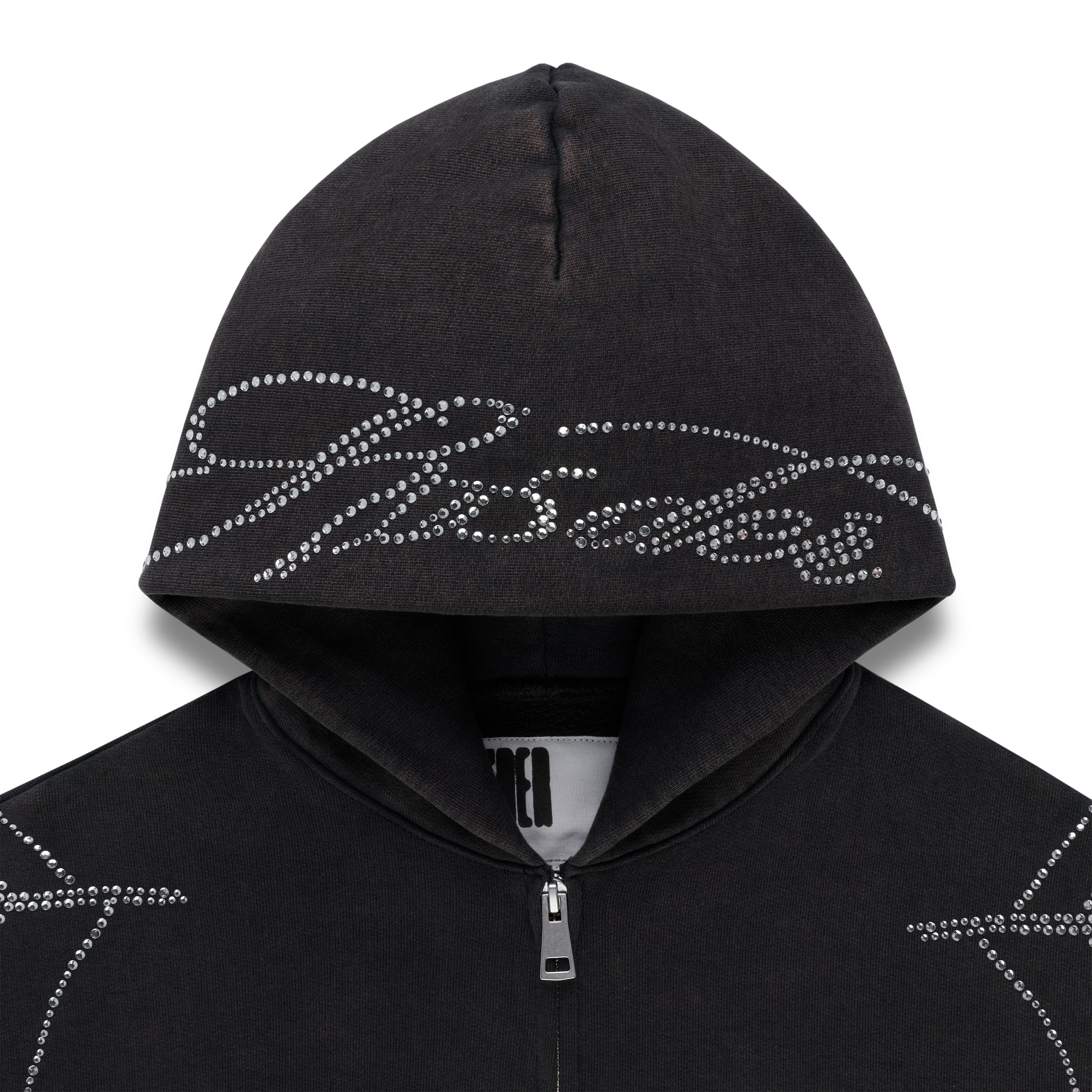 トップス soraSPIDER Web Hoodie Black Rhineston BLACK RHINESTONE WEB ZIP HOODIE | SP5DER | KING SPIDER