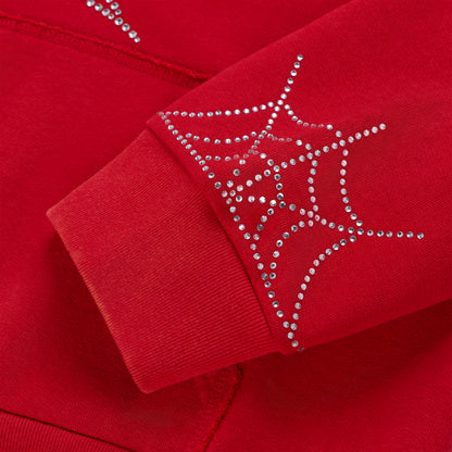 RHINESTONE WEB ZIP HOODIE