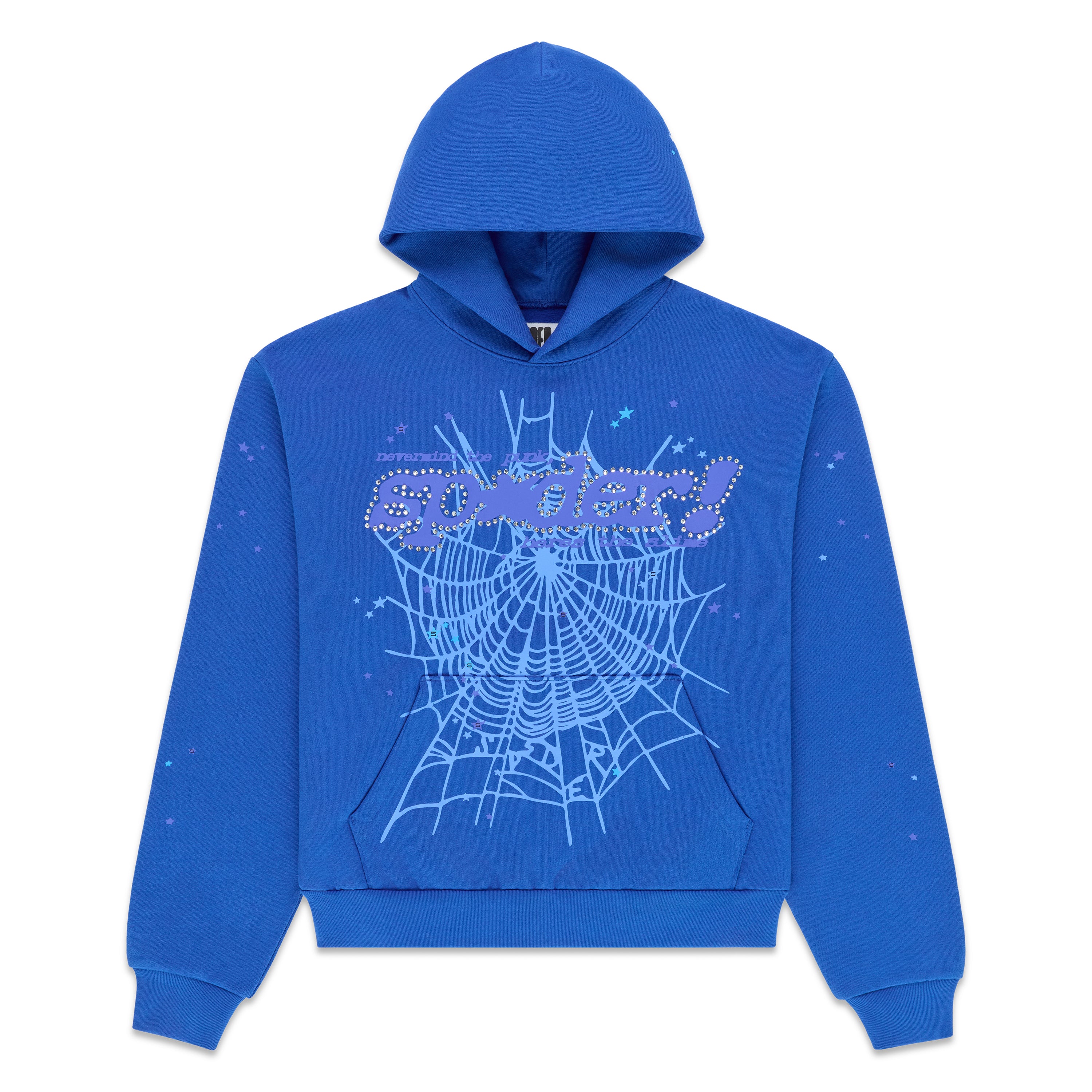 BLUE RHINESTONE PUNK V2 HOODIE | SP5DER | KING SPIDER