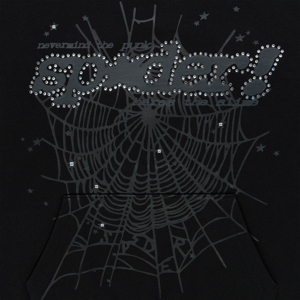 BLACK RHINESTONE PUNK V2 HOODIE