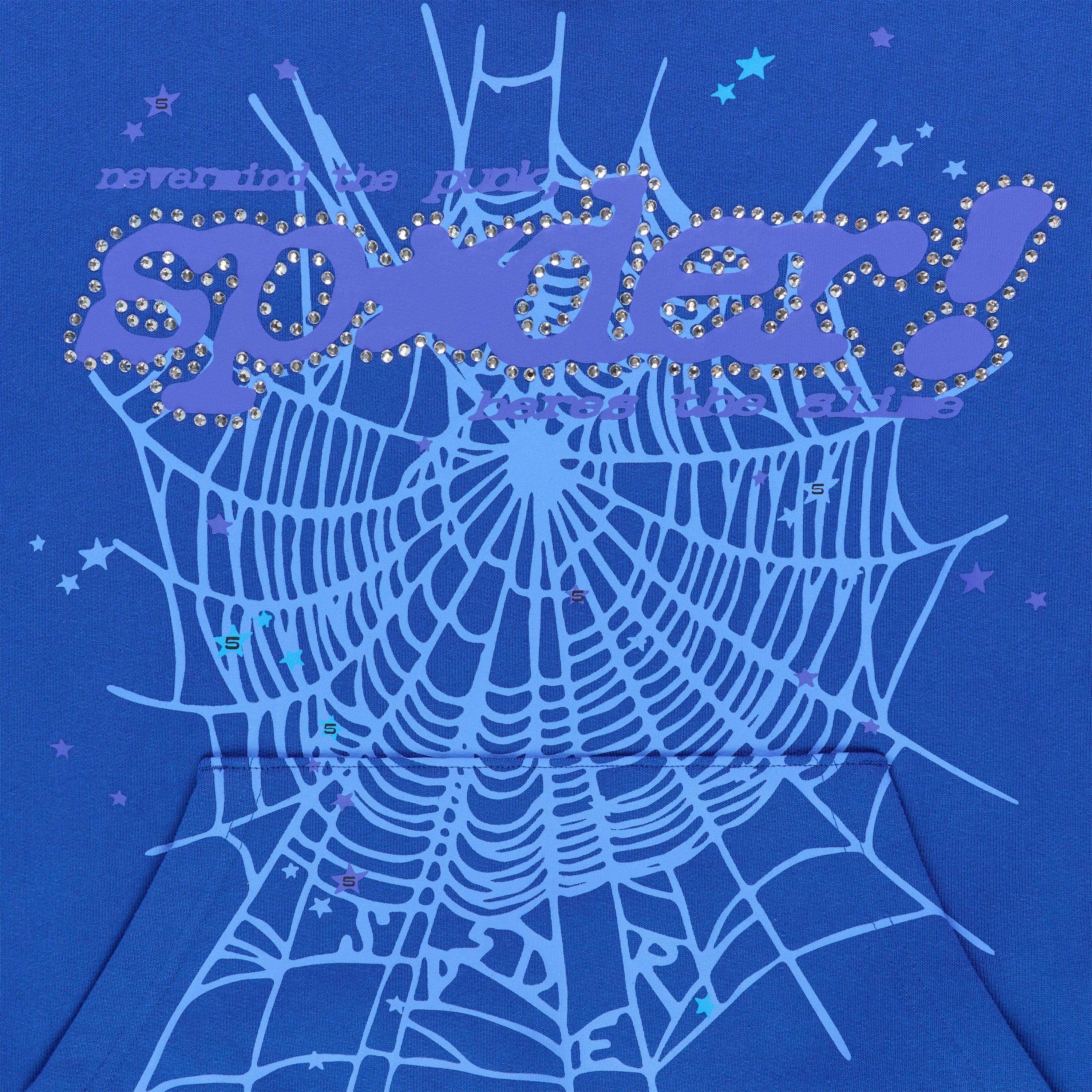 BLUE RHINESTONE PUNK V2 HOODIE | SP5DER | KING SPIDER