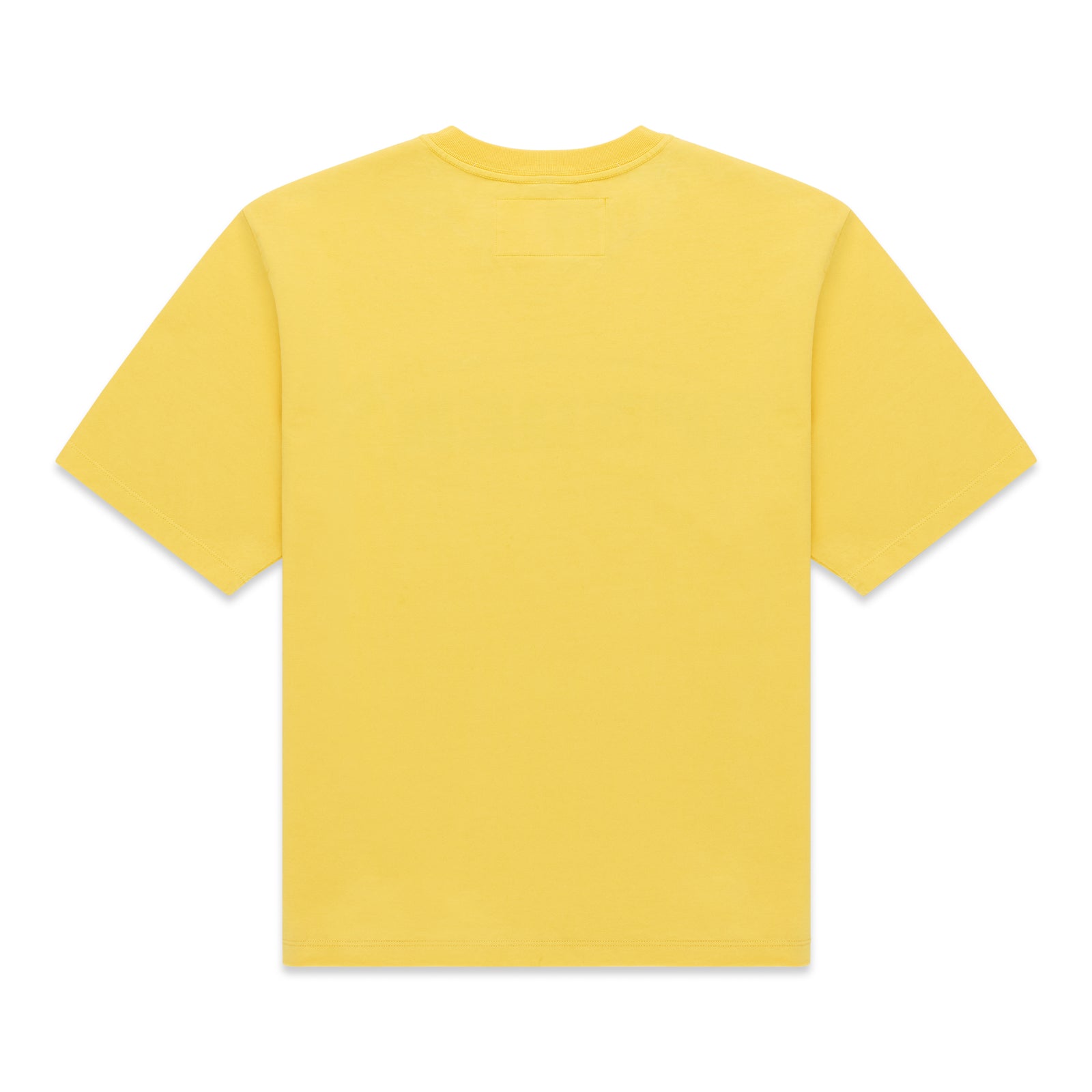 Back of a plain yellow OG WEB V2 TEE, short-sleeved with a crew neck.
