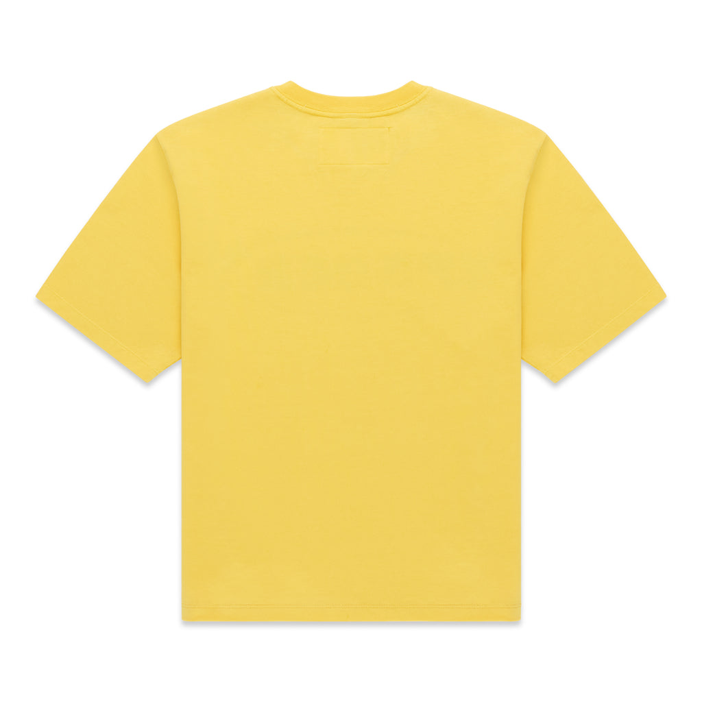 Back of a plain yellow OG WEB V2 TEE, short-sleeved with a crew neck.