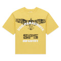 Yellow 100% cotton Infantry Tee with a black eagle graphic and "555 PARACHUTE SPS INFANTRY" text.