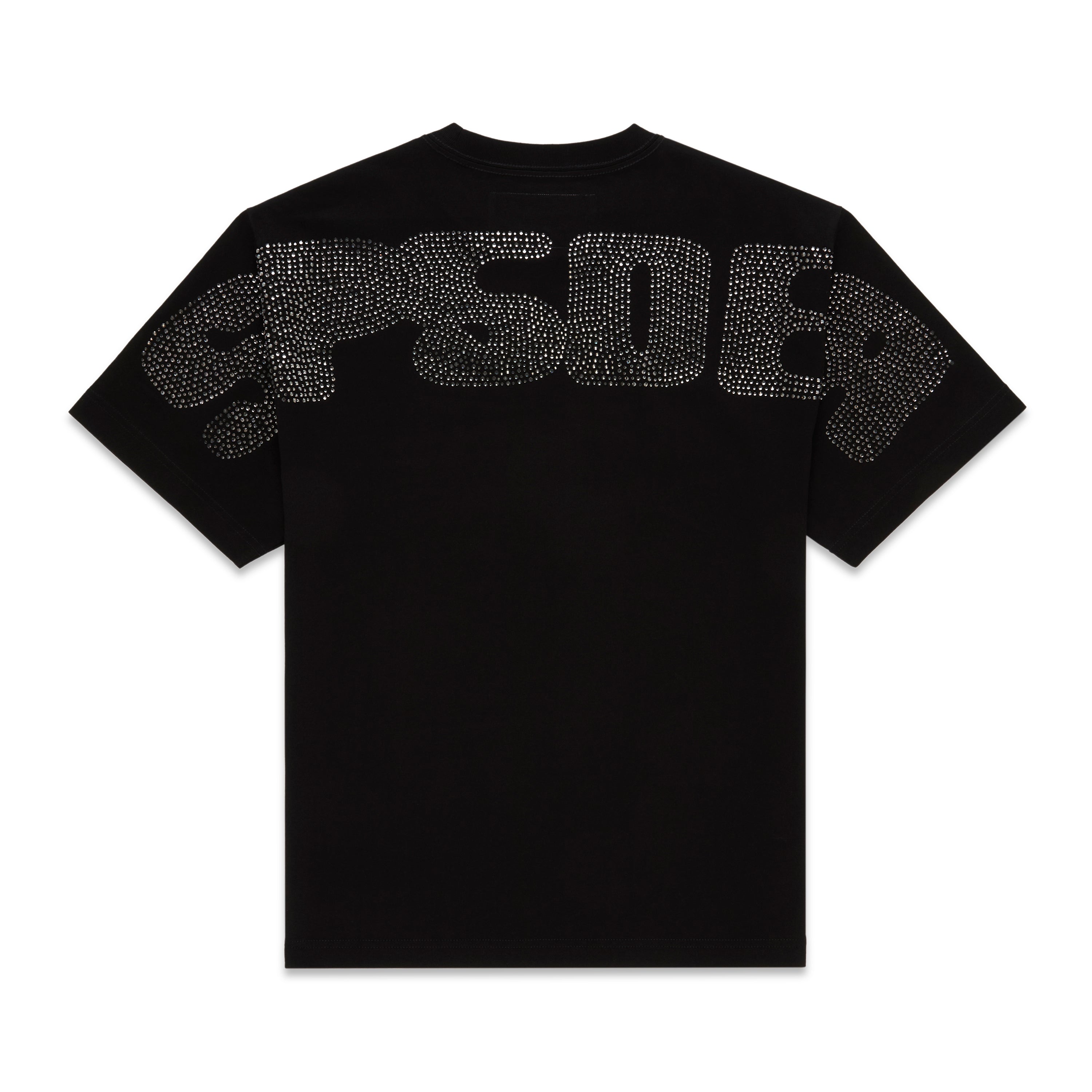 BLACK RHINESTONE SILK TEE | SP5DER | KING SPIDER