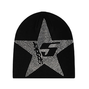 BLACK STAR RHINESTONE SKULLY