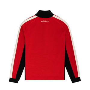 RED KNIT 5 TRACK JACKET