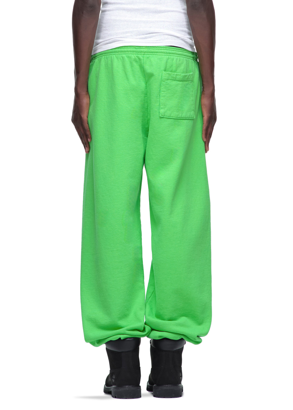 LEGACY SWEATPANT: Bright green 23oz fleece sweatpants with a back pocket and elastic cuffs.