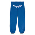 Blue 23oz fleece LEGACY SWEATPANT with white curved "Sp5der" puff print text.