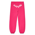 LEGACY SWEATPANT in hot pink 23oz fleece with white puff print "SP5DER" text across the rear.