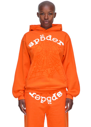 ORANGE LEGACY HOODIE FEMALE MODEL