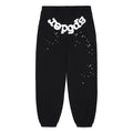 Black OG Web Sweatpant with white puff print "spider" text and scattered star print.
