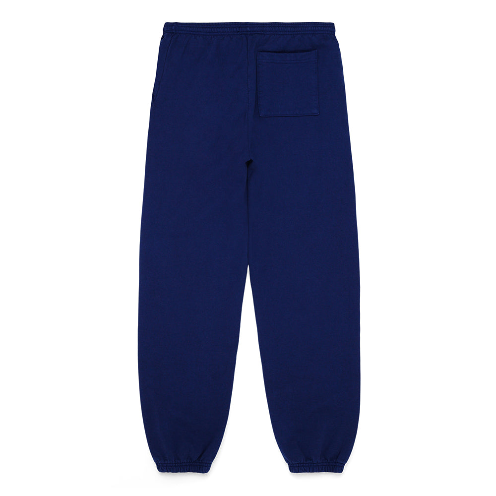 OG WEB SWEATPANT, navy 23oz fleece sweatpants with elastic cuffs and a back pocket.