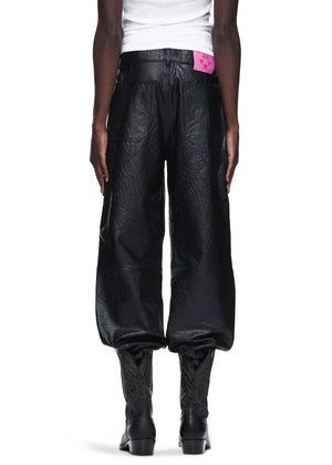 DEBOSSED WEB LEATHER PANT