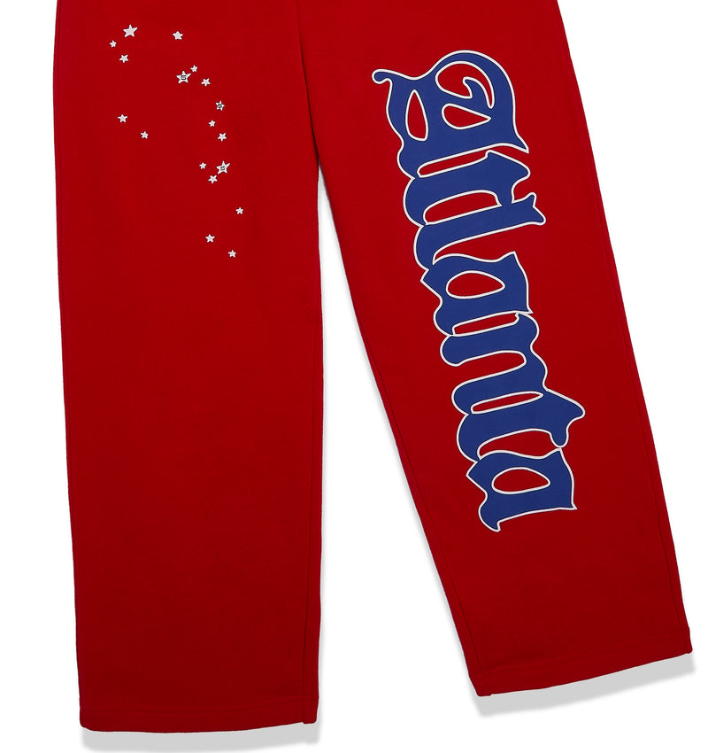 ATLANTA OPEN LEG SWEATPANT RED FRONT DETAIL LEG