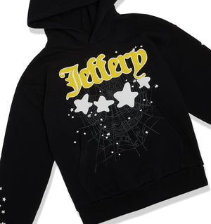 BLACK JEFFERY HOODIE FRONT DETAIL