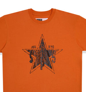 RED ORANGE BIG STAR TEE