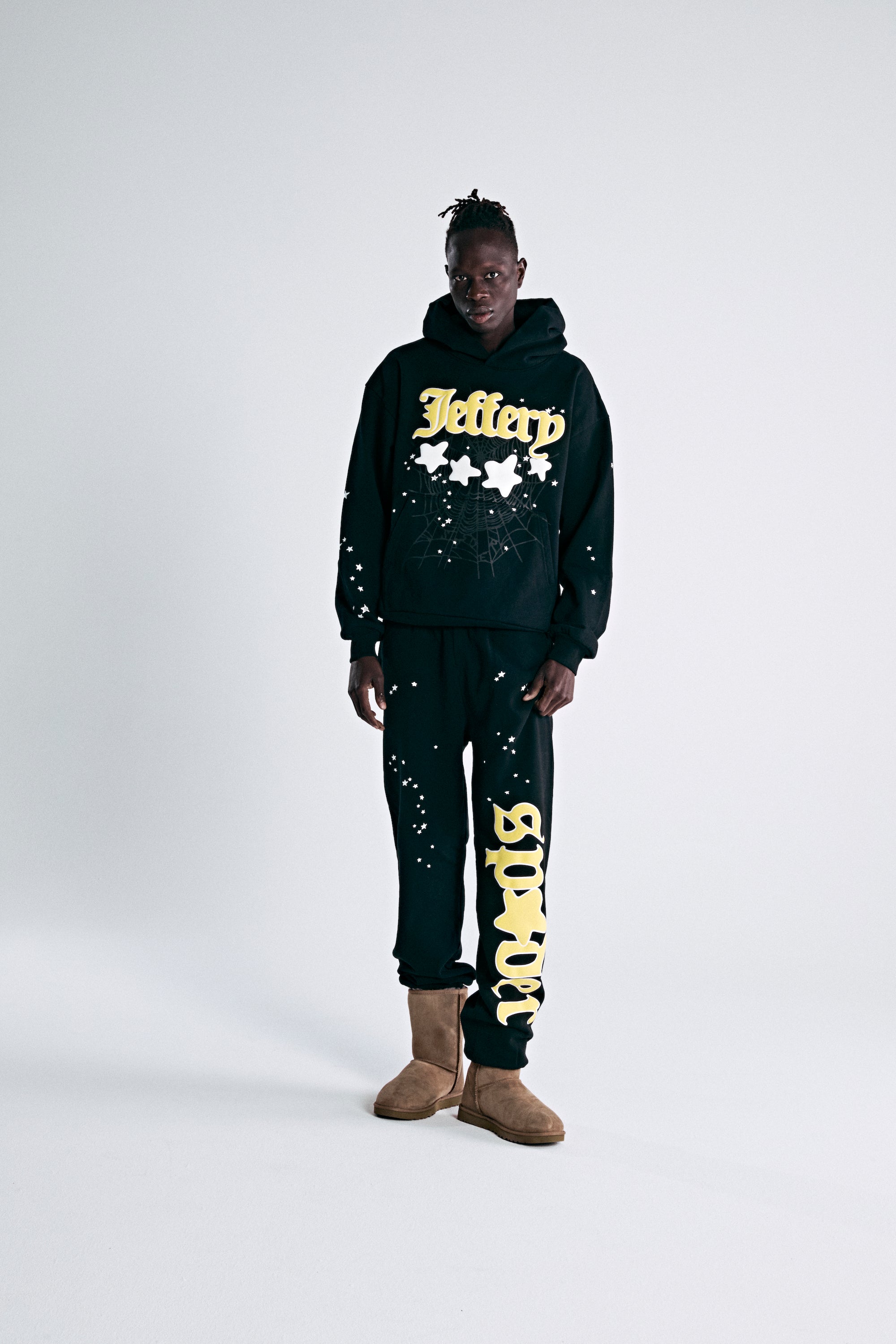 Sp5der Worldwide Jeffery Spider セット 男女M Sp5der Jeffery Hoodie Black - SS24 - US