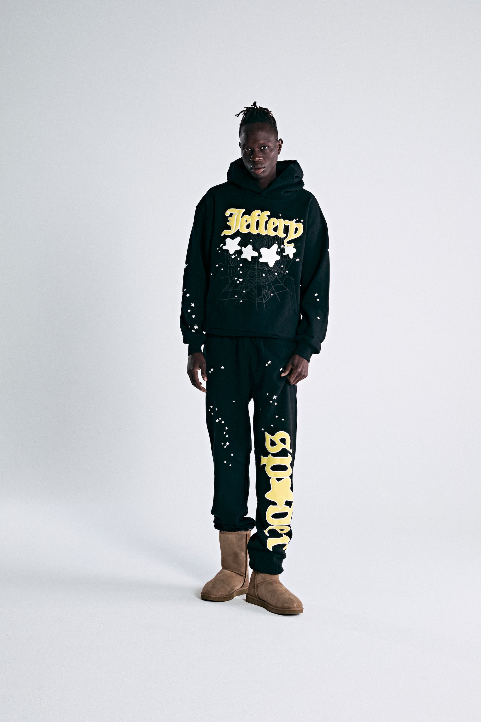 BLACK JEFFERY HOODIE ON MODEL