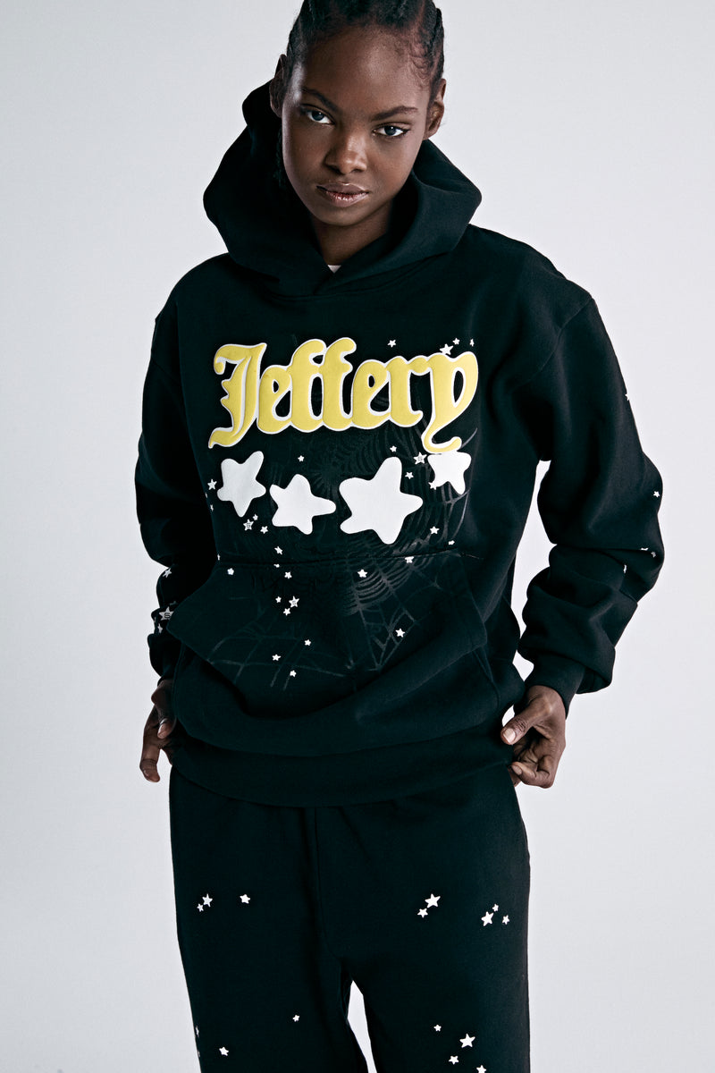 BLACK JEFFERY HOODIE ON MODEL