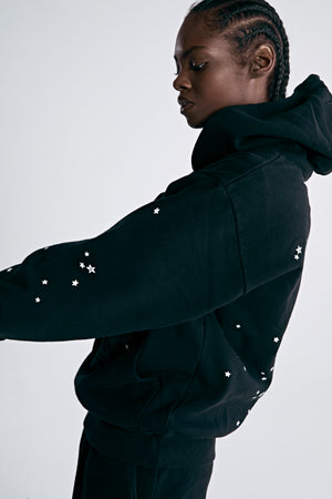 BLACK JEFFERY HOODIE ON MODEL