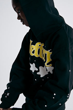 BLACK JEFFERY HOODIE ON MODEL