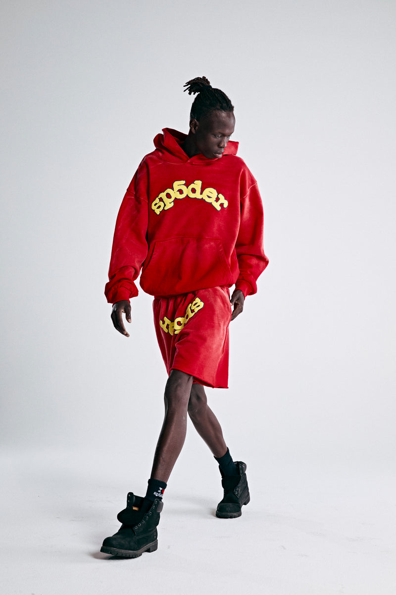 RED OG LOGO HOODIE MALE MODEL 3