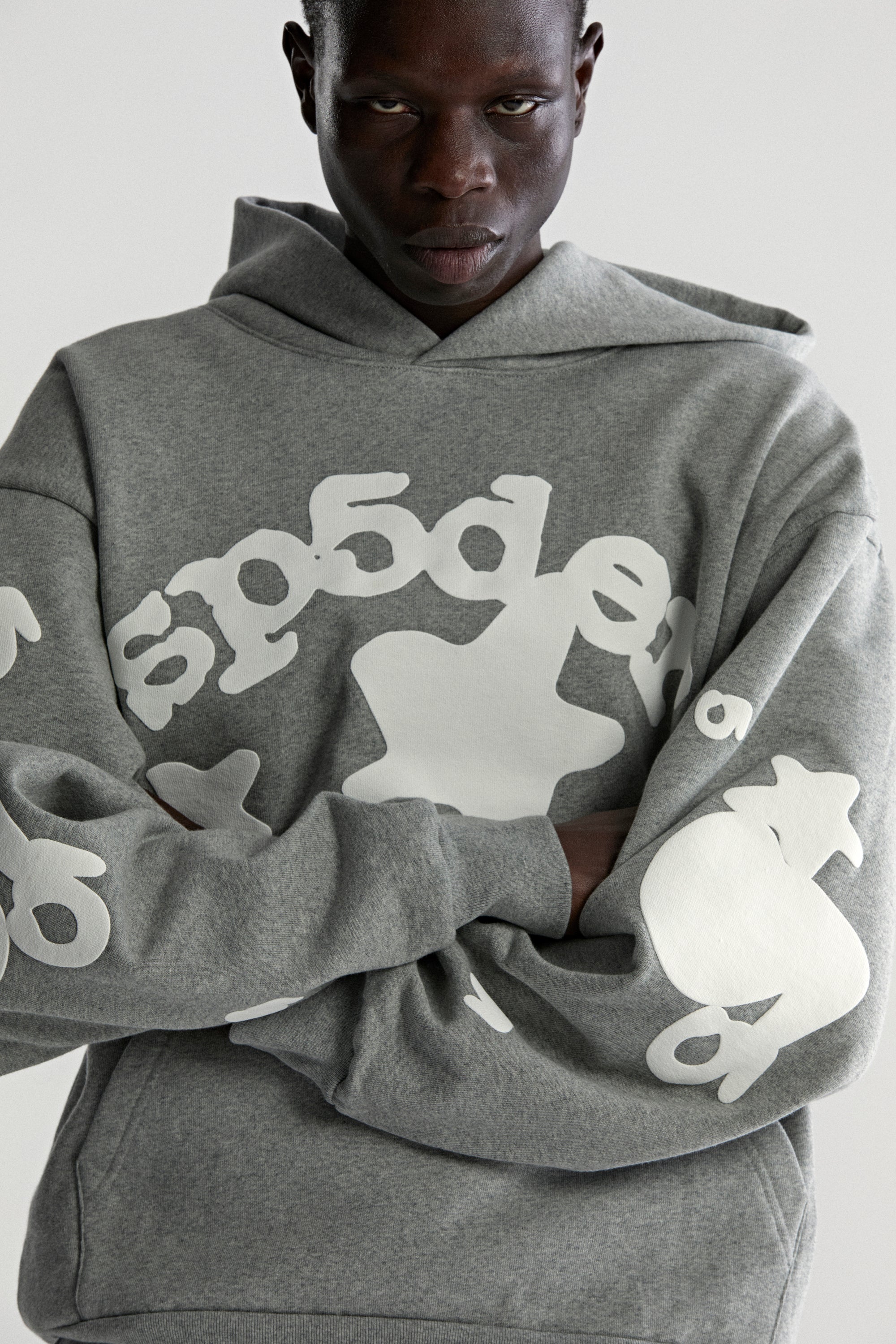 DARK HEATHER GREY BELUGA HOODIE | SP5DER | KING SPIDER