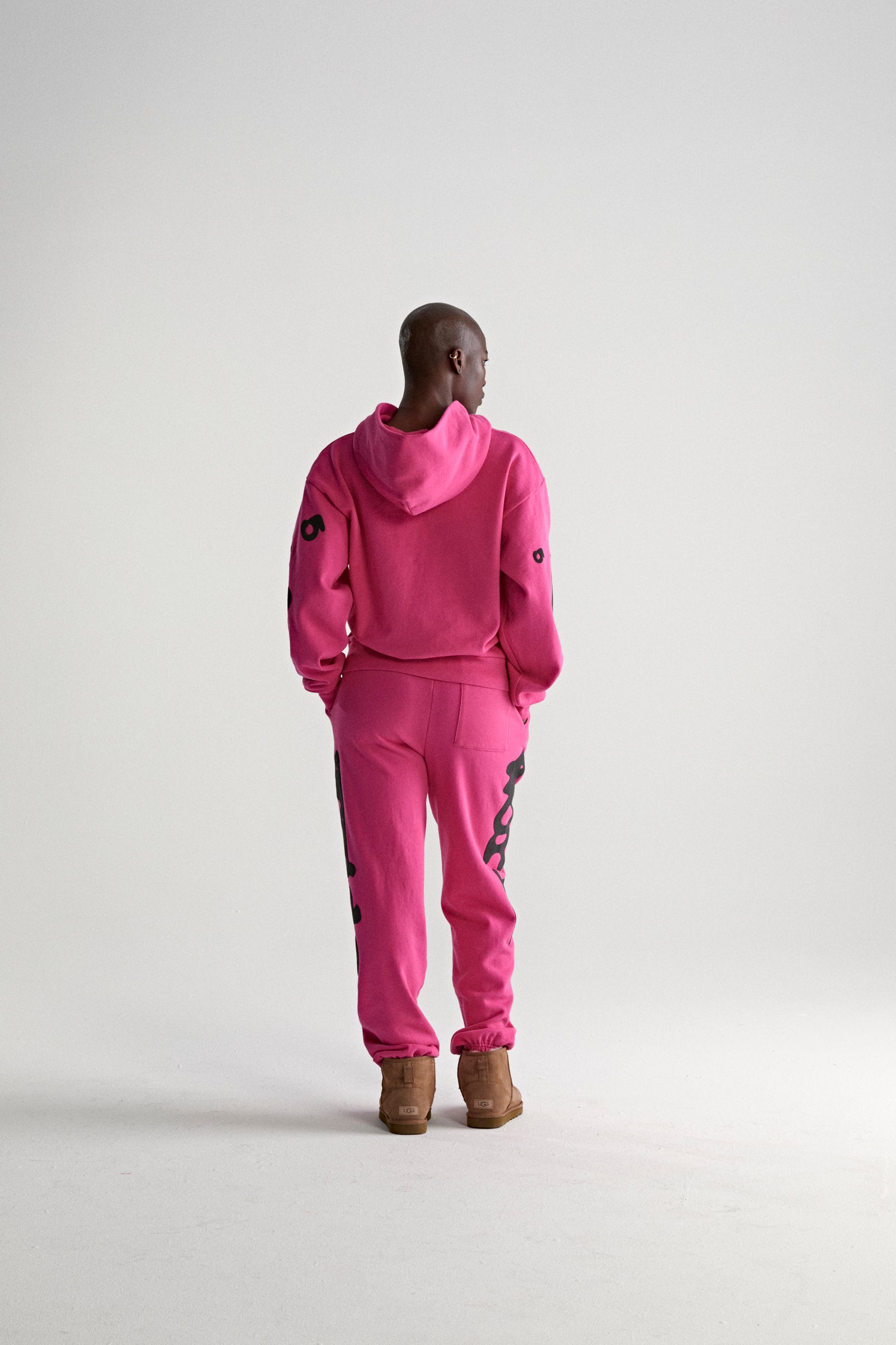 PINK BELUGA HOODIE ON MODEL